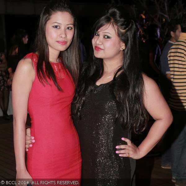 Rislyn and Karabi during a party at Crowne Plaza, Bangalore. 