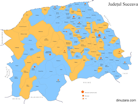 Harta votului pentru listele de consilieri judeţeni Suceava