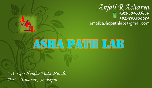 Asha Path Labs, Bldg No 151, Opp Hinglaj Mata Mandir, Kinholi, Maharashtra 421403, India, Medical_Laboratory, state MH