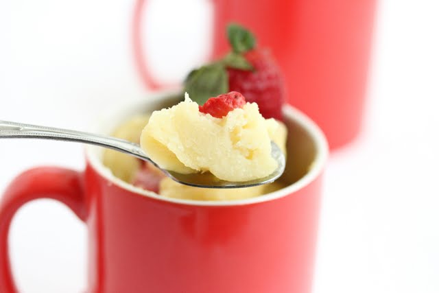 close-up photo of a spoonful of strawberry cake