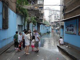 flooded Yudetang (余德堂) alley in Hengyang, China