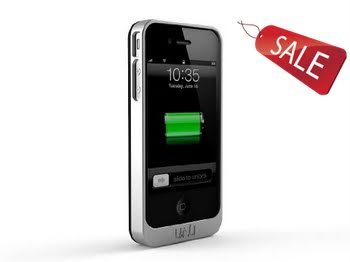 uNu Exera Modular Detachable Battery Case for iPhone 4S 4 - Black/Silver (Fits All Versions of iPhone 4S/4)