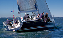 J/122 WINGS sailing upwind on Long Island Sound