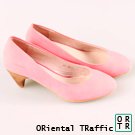 ORiental TRaffic-甜美糖果色系素面跟鞋-粉紅色