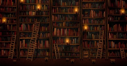 Random Thoughts ‎: المكتبة في الليل