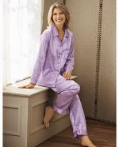 <br />National Brushed Back Satin Pajamas - Misses, Womens