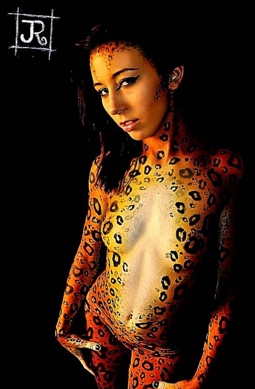 body painting leopard. 