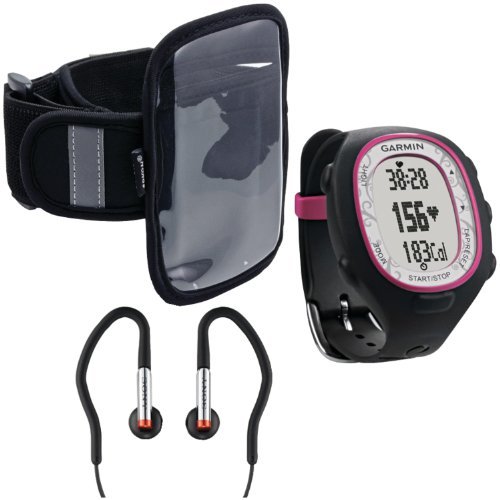 Garmin 010-00743-71 Forerunner 70 with Arkon XL-ARMBAND Sports Armband and Sony MDRAS40EX Sport Earbuds