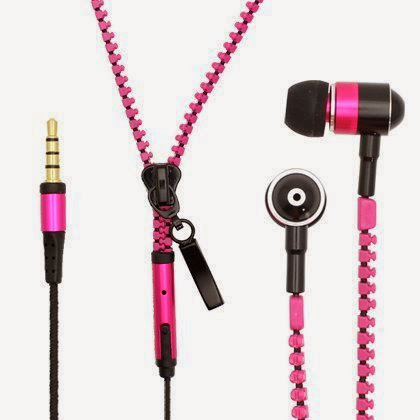  Importer520 Tangle-free Zipper Handsfree Stereo Earphones Earbuds with Microphone For Motorola Moto X (AT  &  T, T-Mobile, Sprint, Verizon, U.S.Cellular) - Hot Pink