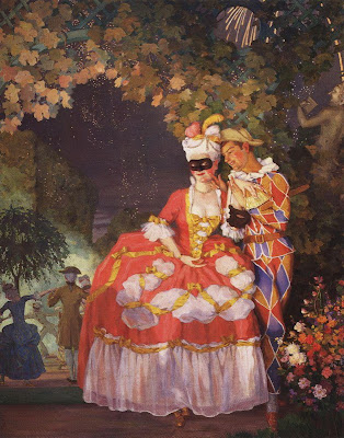 Konstantin Somov - Harlequin and woman. 1921