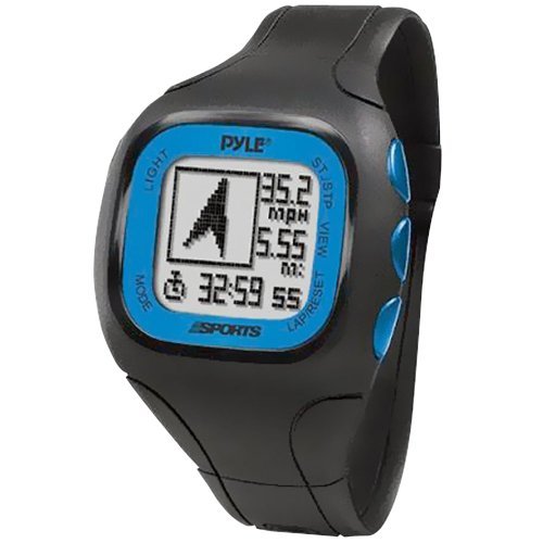 Pyle-Sports PSWGP405BL GPS Watch with Heart Rate Transmission, Navigation, Speed, Distance, Workout Memory, Compass, PC Link (Blue)