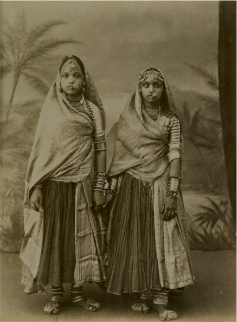 Albumen Photograph of Two Marwaree Girls - Bombay (Mumbai) - 1875