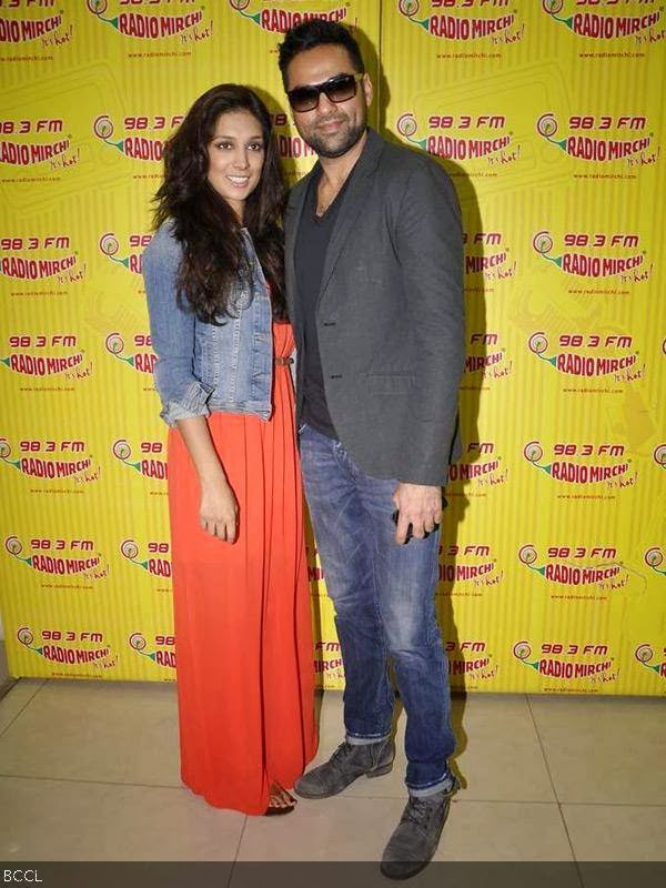 Preeti Desai and Abhay Deol pose together s during the promotion of the movie One By Two, held at Radio Mirchi, in Mumbai. (Pic: Viral Bhayani)