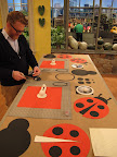 Figgy preps the demo table for the Circle Cutters...