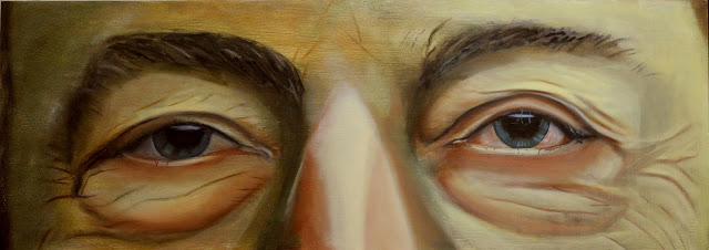 Estudio de una mirada intensa,pintura en oleo de Oscar Jiménez