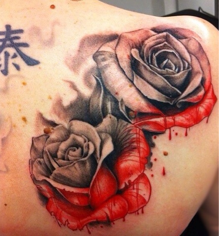 Jan Axel, Helsinki, Tattoo, Rose, Bleeding