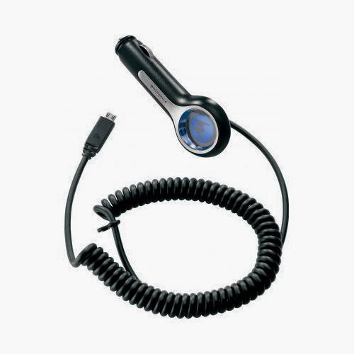 Motorola Car Charger for Motorola i9, ZN4, Z6c, Z9, ZN5, Q, Q9H, Q9M, V750, V950, VE20, U9, V8, V9, BlackBerry 9500, 8900, 8230, and 9630 - Black
