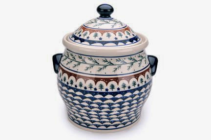  Polish Pottery Evergreen Cookie Jar
