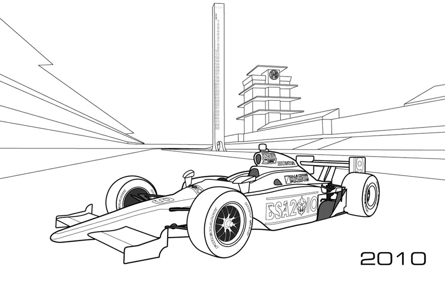 Modern Indy Cars Car Coloring Pages