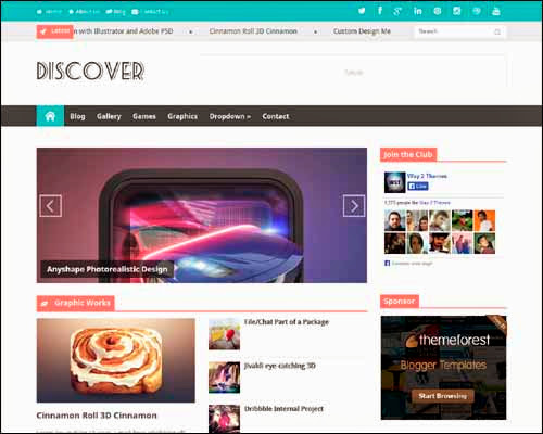 Discover Responsive Free Blogger Template