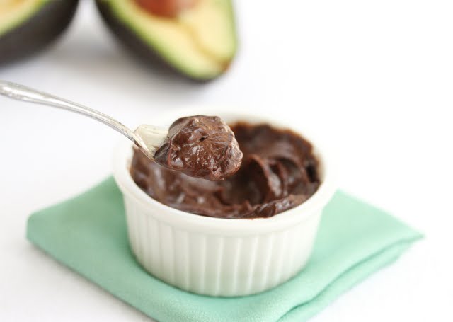 close-up photo of a spoonful of Avocado Chocolate Pudding