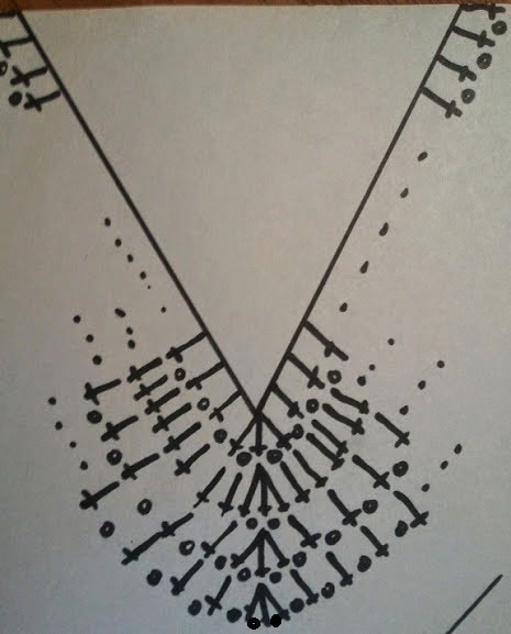 Схема бесшовного вязания майки филейной сеткой