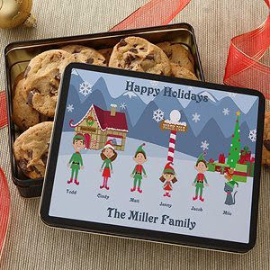  Family Character Personalized Holiday Cookie Tin