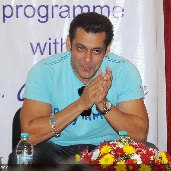 Salman Khan seen applauding at a charity event, held at Holy Family Hospital, in Mumbai, on October 11, 2013. (Pic: Viral Bhayani)