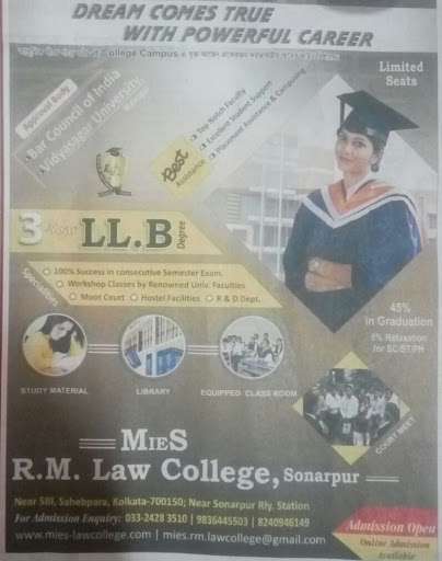 R.M.Law College, Sahebpara, Near SBI, Sonarpur, Kolkata, West Bengal 700150, India, Law_College, state WB