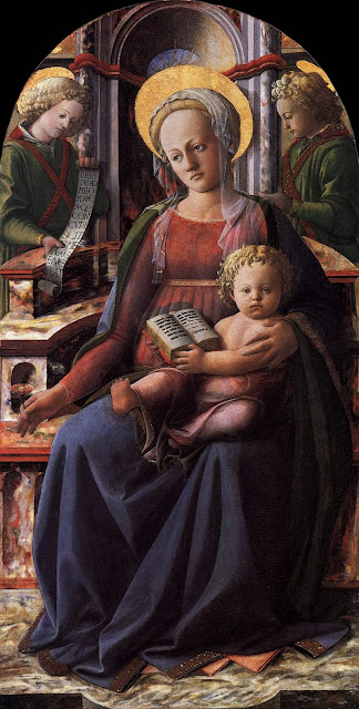 Filippino Lippi - Madonna and Child Enthroned with Two Angels