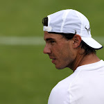 LONDON, ENGLAND - JUNE 24:  Rafael Nadal of Spain looks on in a practice session during previews for the Wimbledon Championships 2012 at Wimbledon on June 24, 2012 in London, England.  (Photo by Julian Finney/Getty Images)