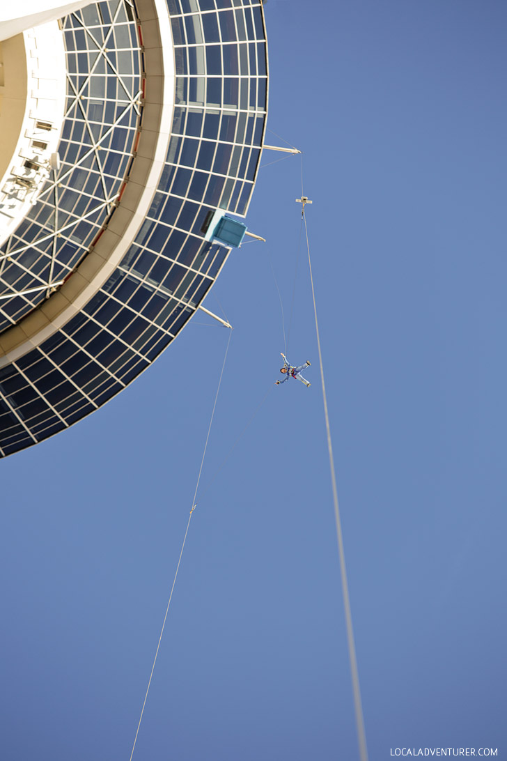 Jumping off the Stratosphere with Skyjump Las Vegas.