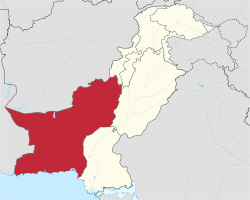 Location of Balochistan in Pakistan