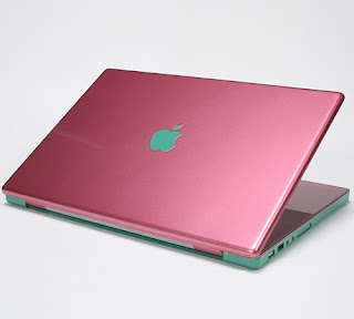pink apple mac ibook laptop