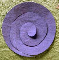 Circle cut into spiral
