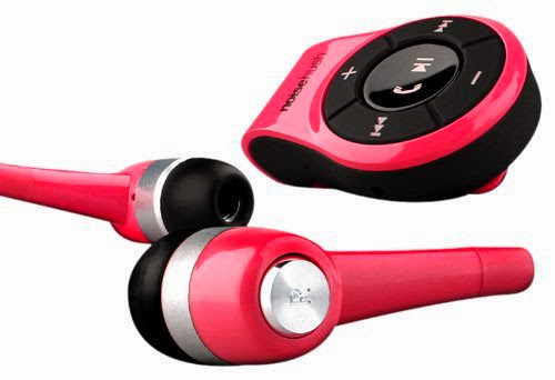  NoiseHush NS560-11980 Clip-on Bluetooth Stereo Headset for all Tablet, Apple iPad/iPhone and Cell Phones - Retail Packaging - Pink