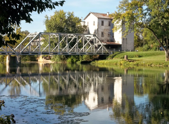 Old Ozark Mill, Finley River, and bridge - Ozark, Missouri