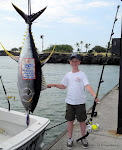 Jack Ransick with his 150.5 lb Yellowfin Tuna.  August 2011