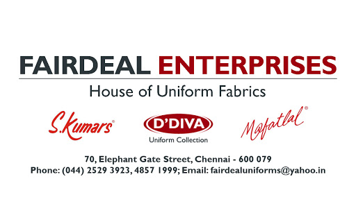 Fairdeal Enterprises, 70, Elephant Gate St, Jutkapuram, Periyamet, Chennai, Tamil Nadu 600003, India, Fabric_Wholesaler, state TN