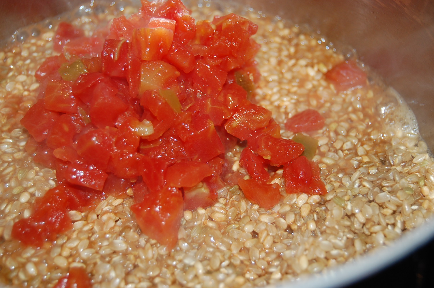 Scratch.Love Coconut Scented Brown Rice with Tomatoes and Green Chilies