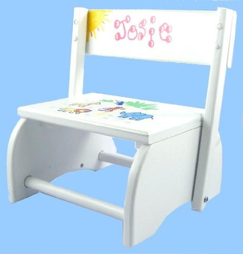 Large Flip - wht. Jungle-White Stool