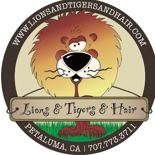 LIONS & TIGERS & HAIR :A specialty children's haircutting shop logo