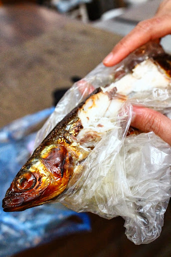 Listvyanka Fish Market Omul Salted baked Lake Baikal