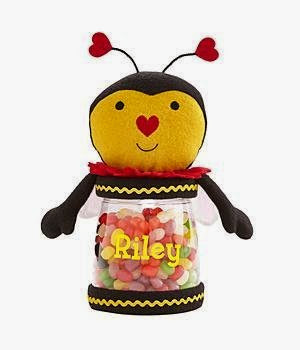  Personalized Plush Valentine Treat Jar w/Candy - Bee