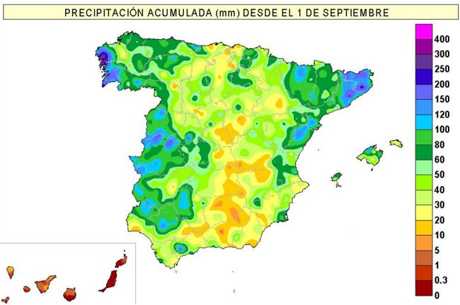 Septiembre de 2014: muy cálido y muy húmedo en España