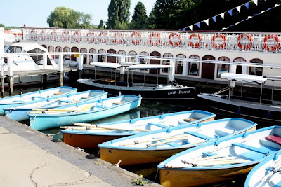 Boats in Henley on Thames during the Henley Royal Regatta in England