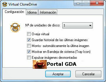 opciones virtual cloneDrive