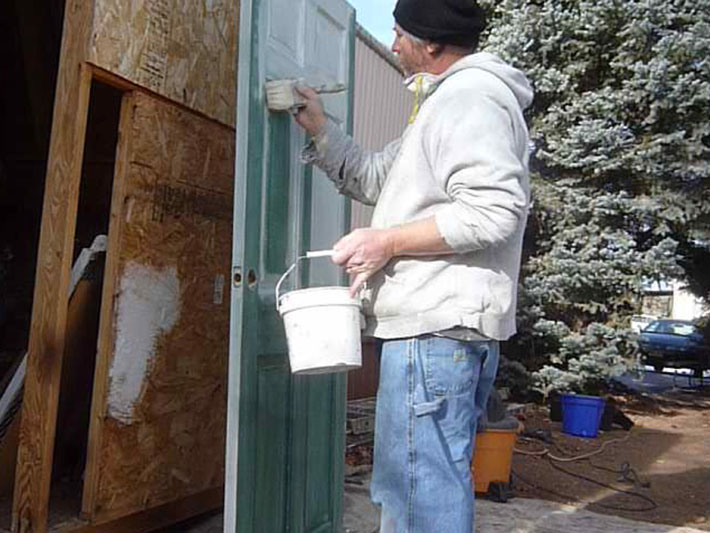 Painting a door