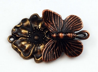 Butterfly and Flower Clasp from Sonoran Beads