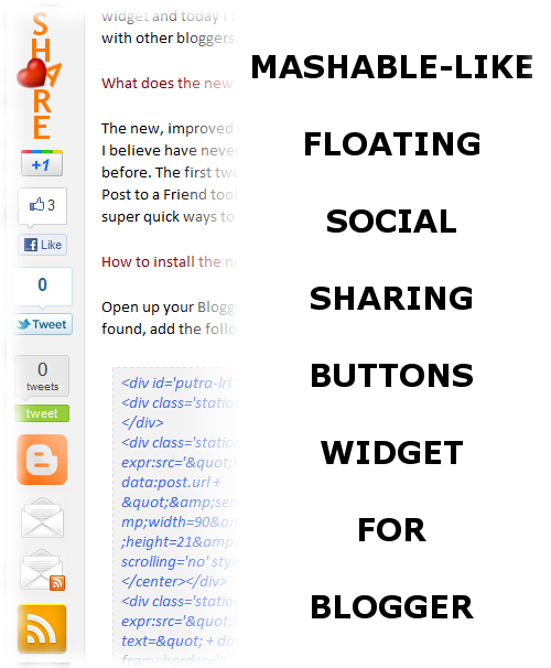 New, Improved Mashable-like Floating Social Sharing Buttons Widget for Blogger